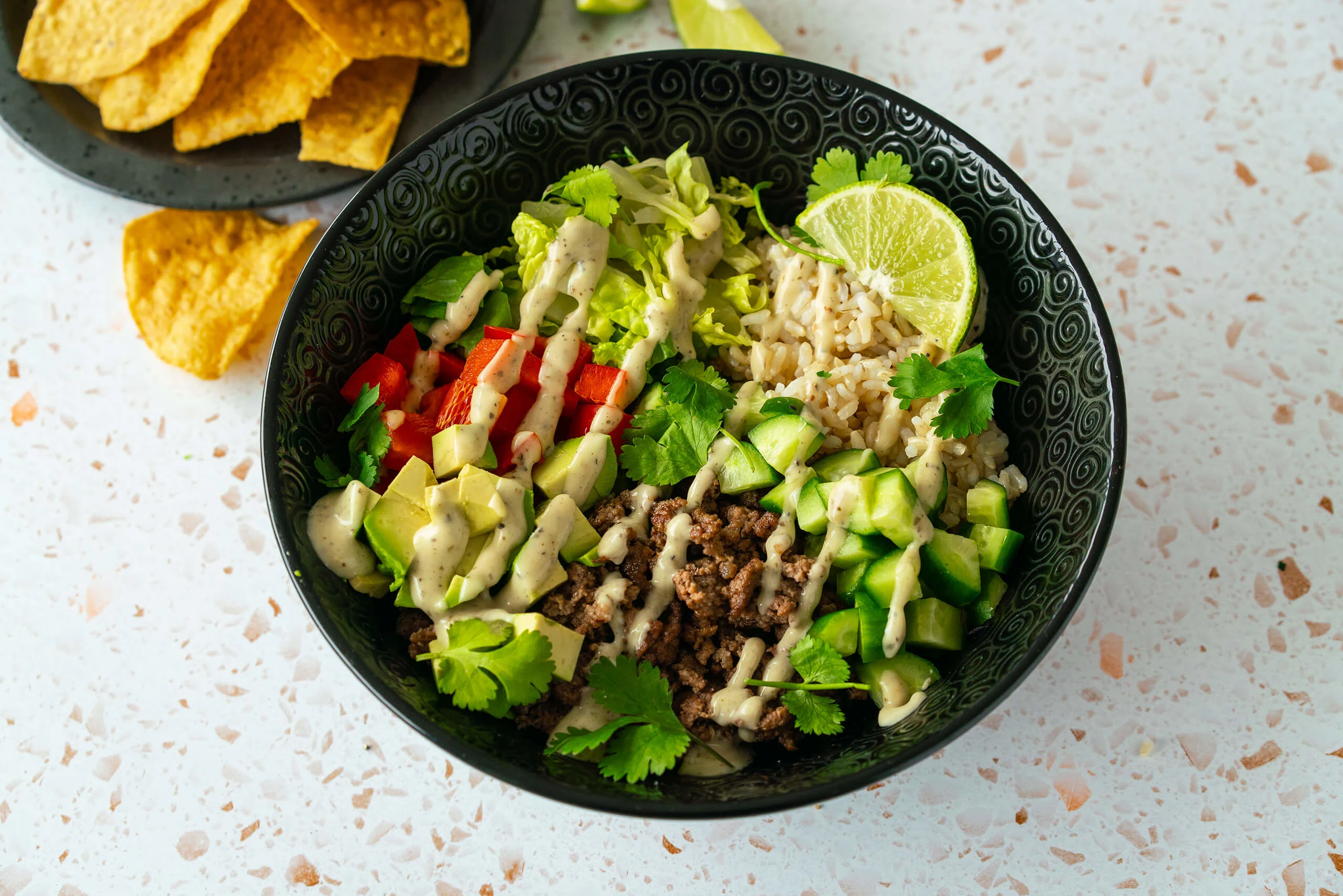 Cilantro Lime Ranch Beef Taco Bowls