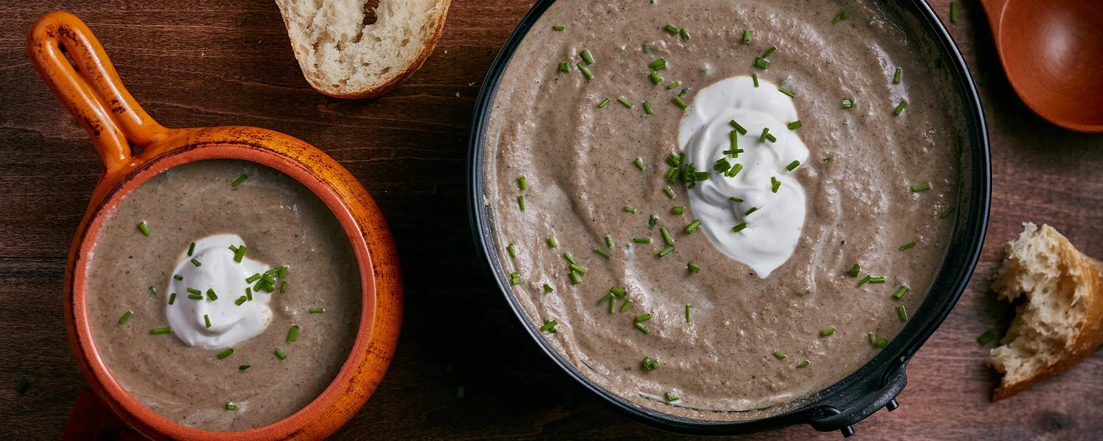 Mushroom Soup with Ranch Cream