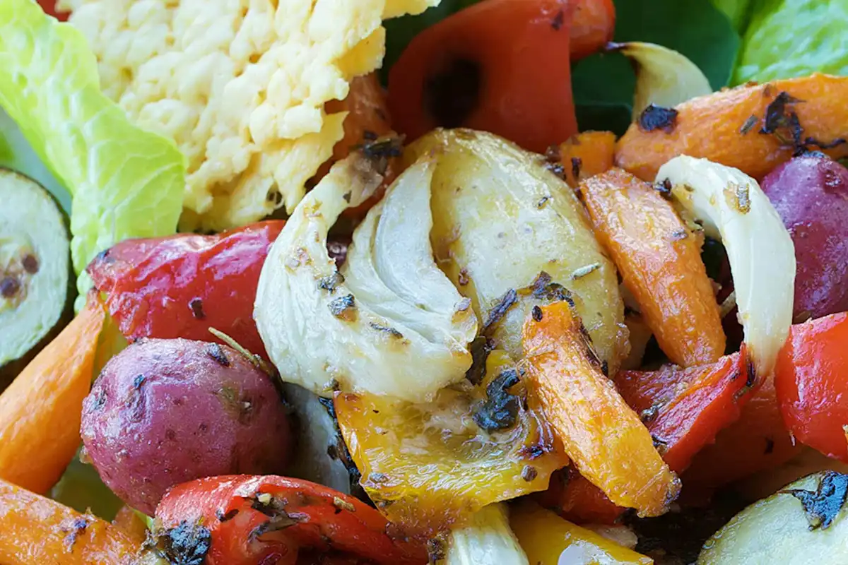 Leafy Greens with Italian-Style Caramelized Veggies