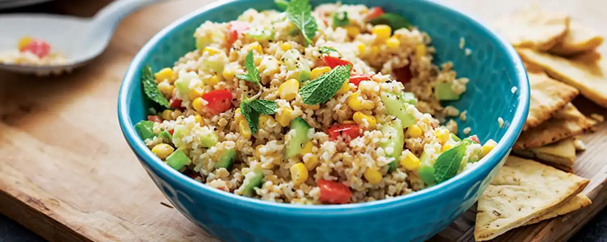 Mint and Corn Tabbouleh Grain Salad