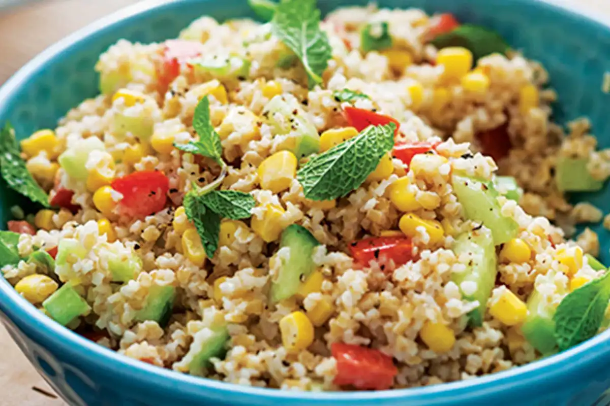 Mint and Corn Tabbouleh Grain Salad