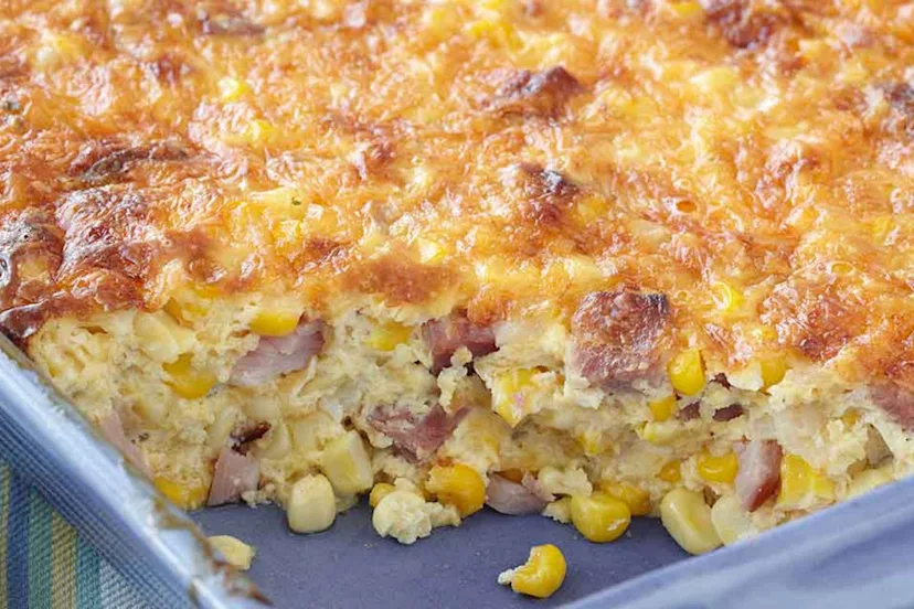 Ham and Corn Brunch Casserole