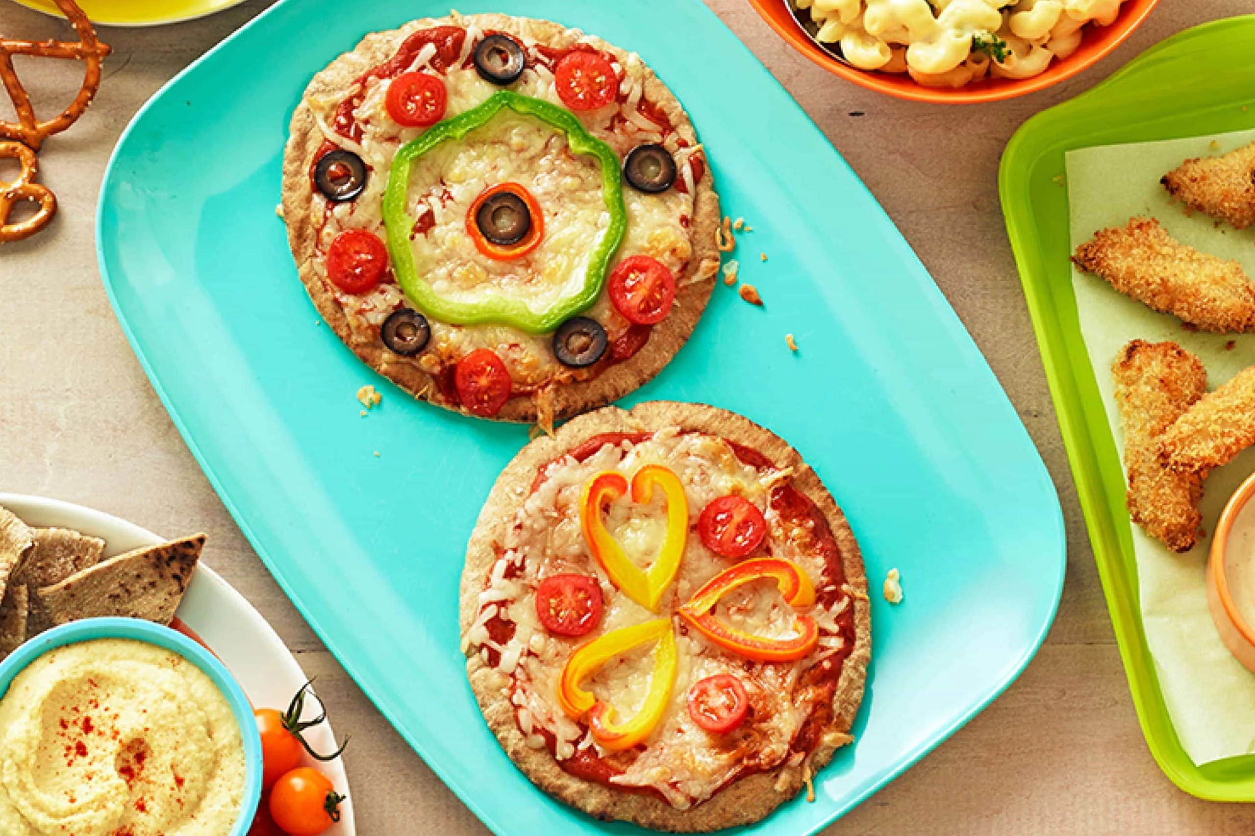 Kid-friendly Veggie Pizzas