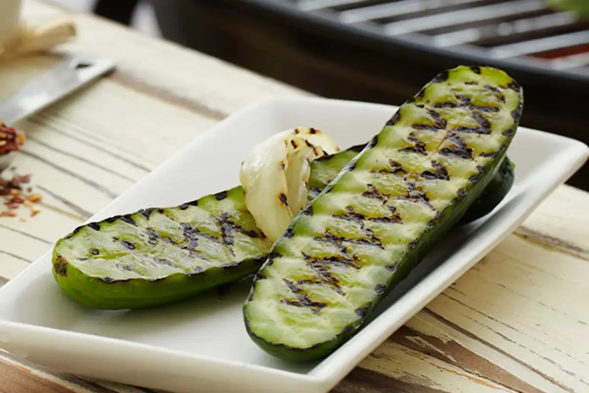 Grilled Pickles and Onions with Ranch Dressing