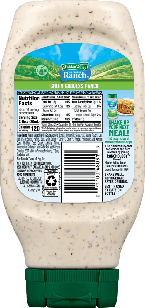Hidden Valley Green Goddess Ranch Condiment & Dressing
