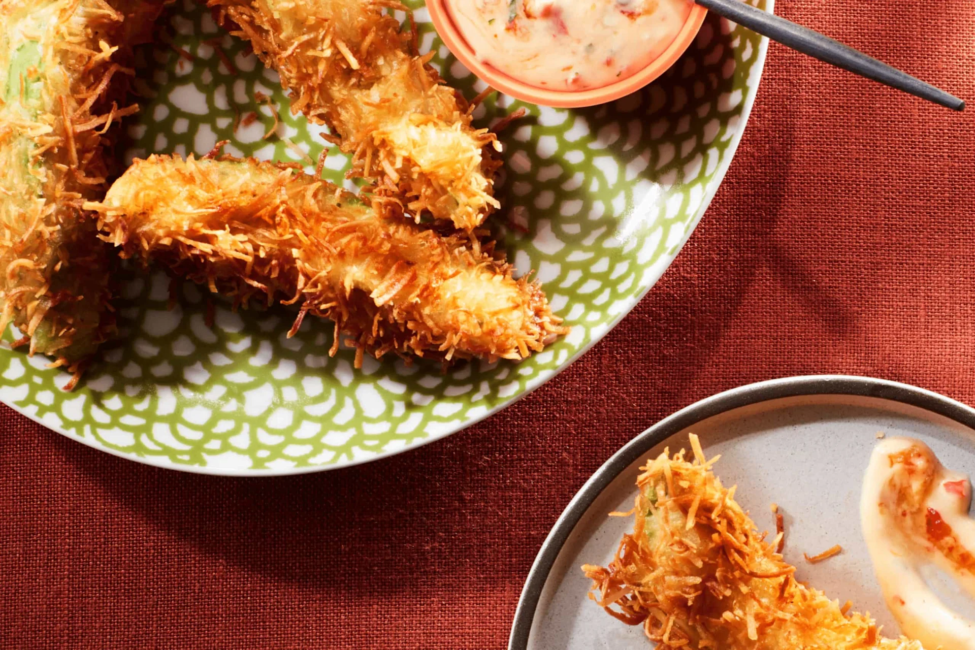 Avocado Coconut Ranch Tempura with Sweet Spicy Ranch Dip