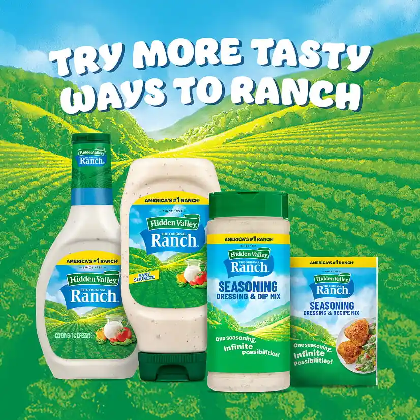Try more tasty ways to ranch: line-up of Ranch products in an illustrated valley