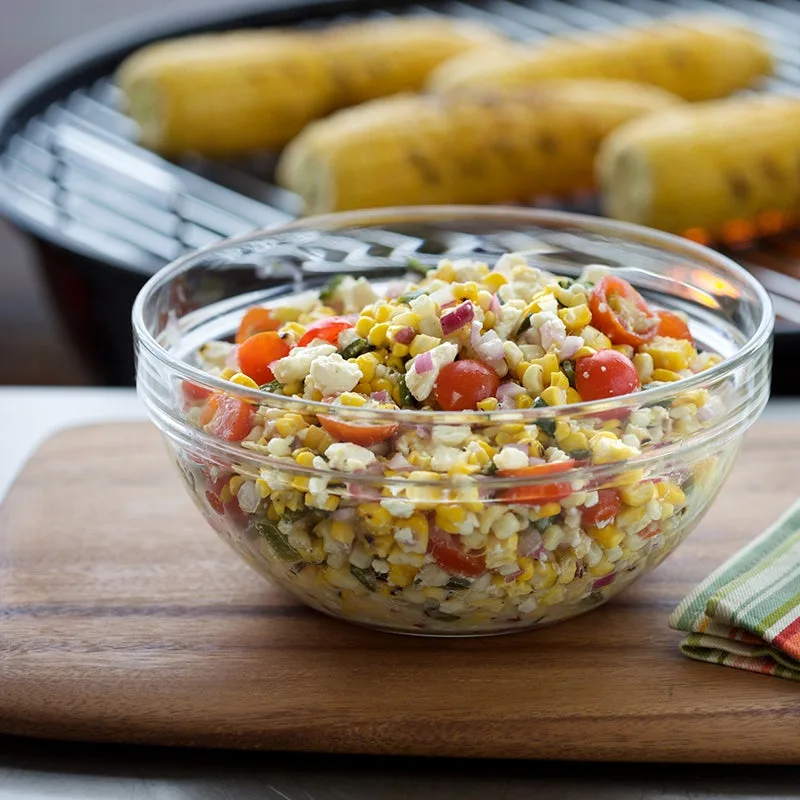 Grilled Corn Salad with Poblano Peppers