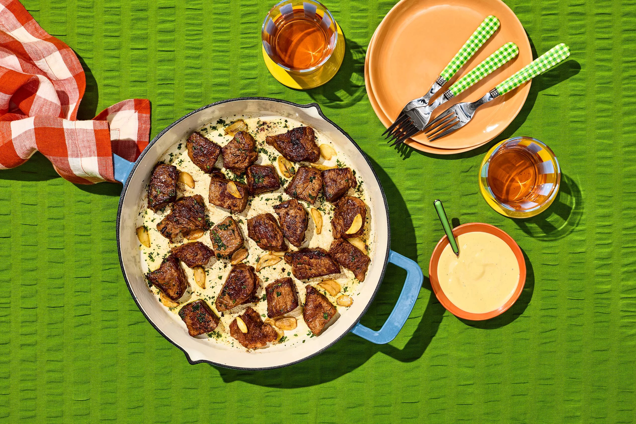 Air Fryer Garlic Butter Ranch Steak Bites