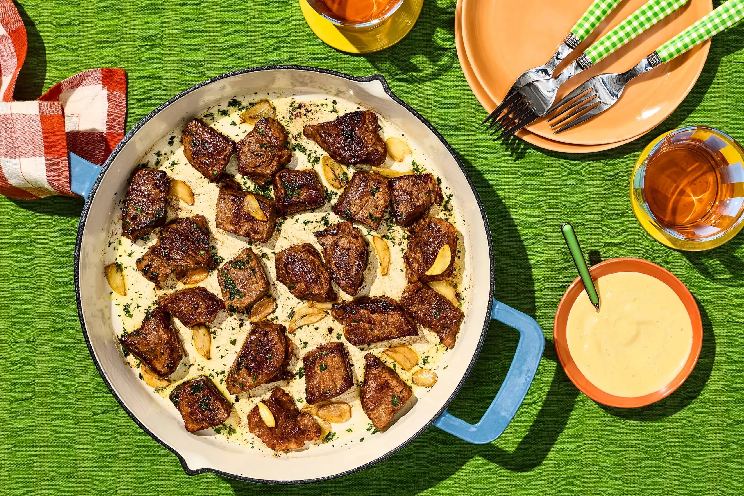 Air Fryer Garlic Butter Ranch Steak Bites