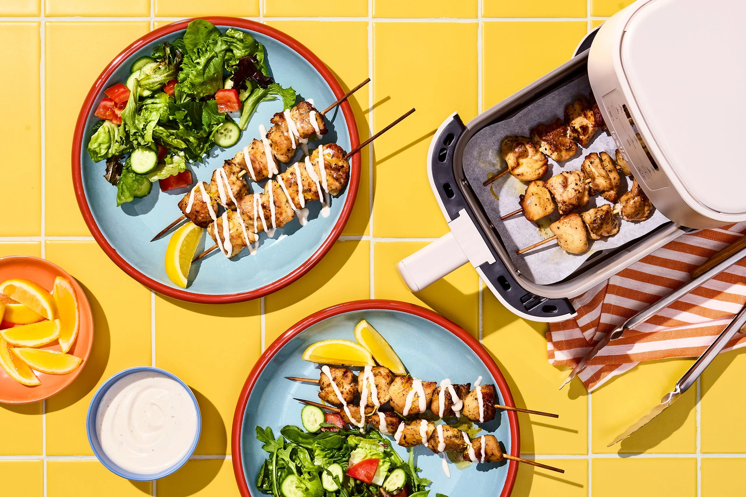 Air Fried Black Pepper Ranch Chicken Skewers