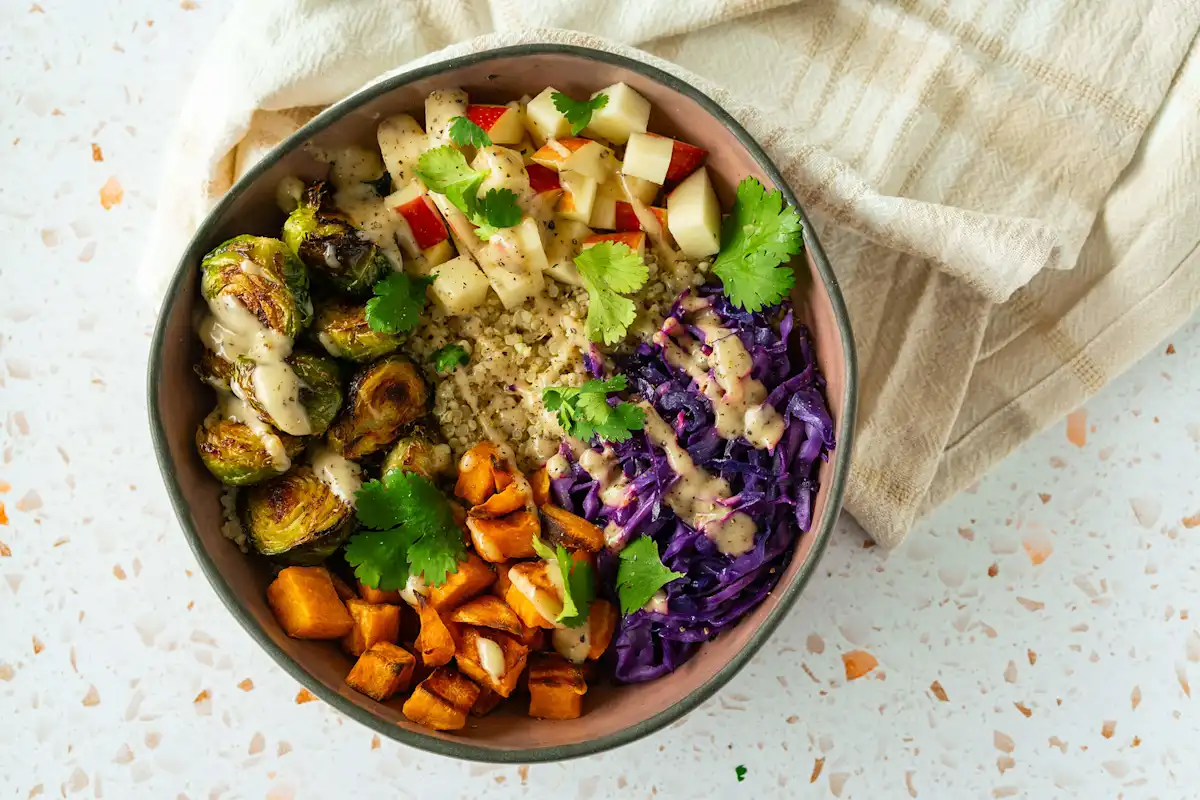 Black Pepper Roasted Winter Vegetable Quinoa Bowls