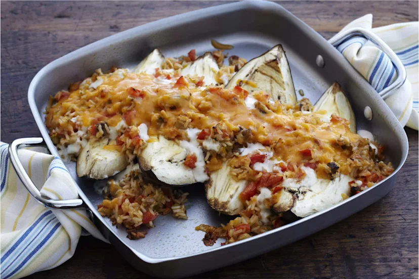 Ricey Ranch Eggplant Boats