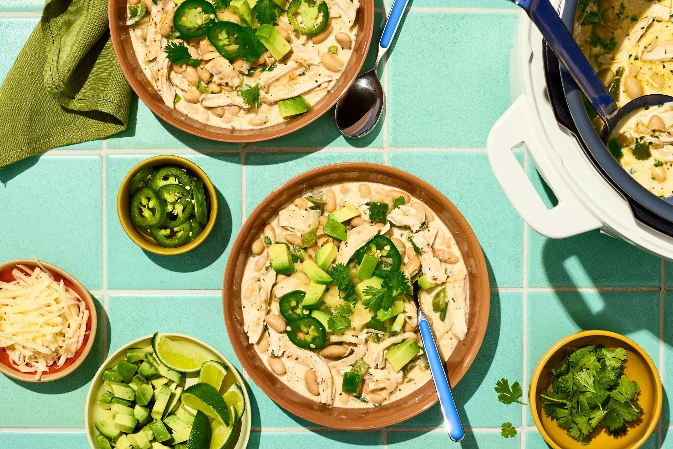 Pressure Cooker Ranch Chicken and White Bean Chili