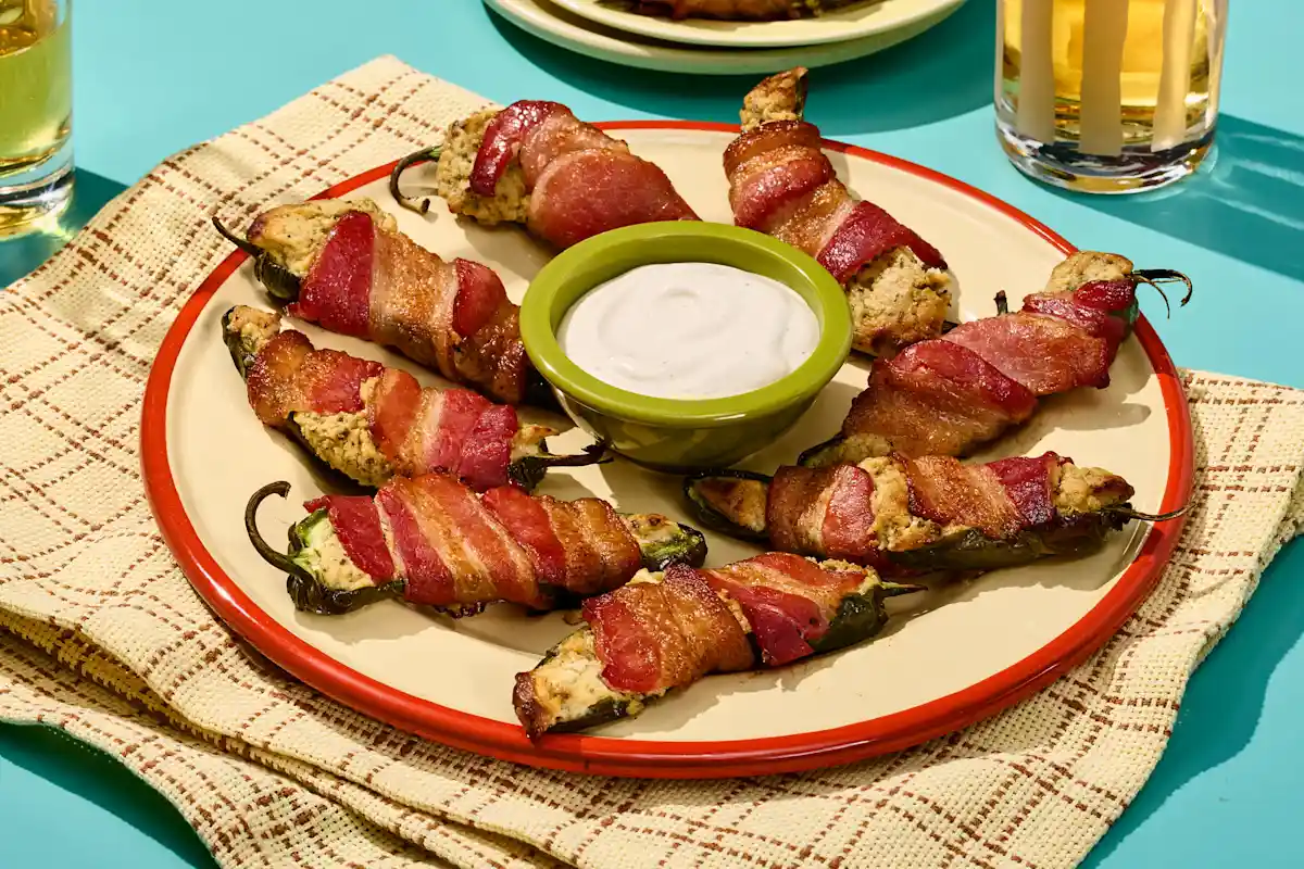 Bacon-Wrapped Ranch Jalapeño Poppers