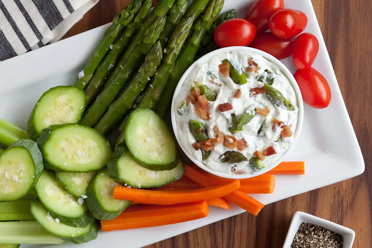 Bacon-Wrapped Asparagus Ranch Dip