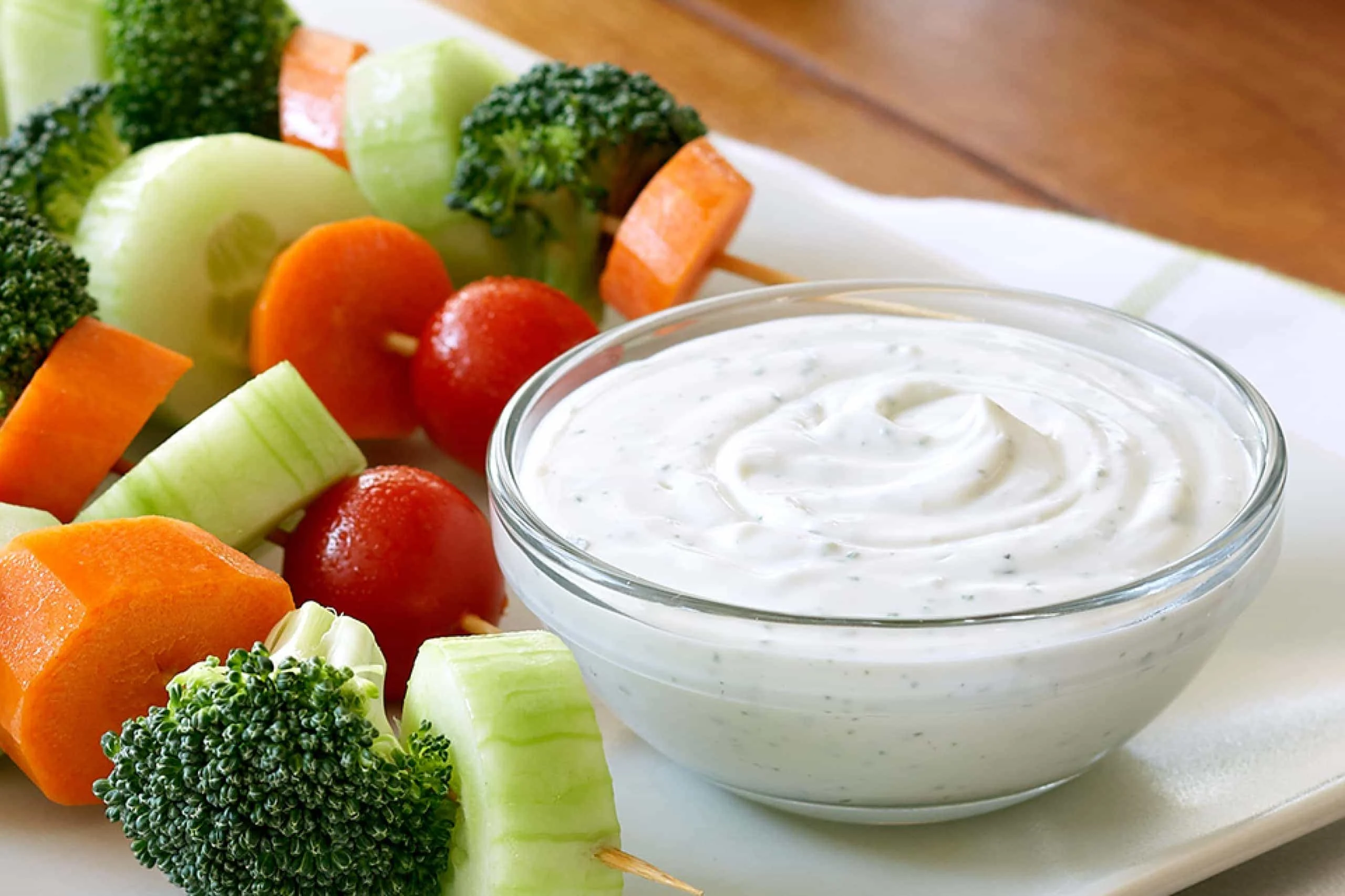 Portable Veggie Kabobs with Tangy Veggie Dip image