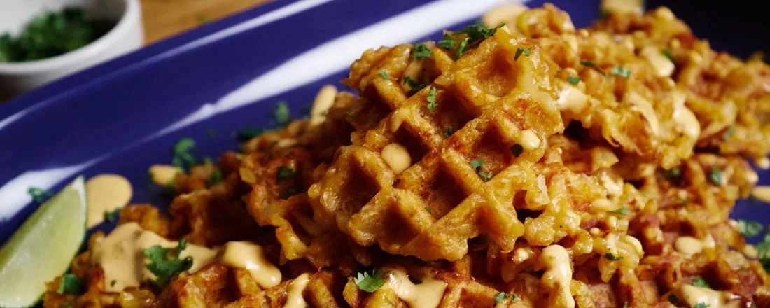 Fiery Tater Tot Waffles