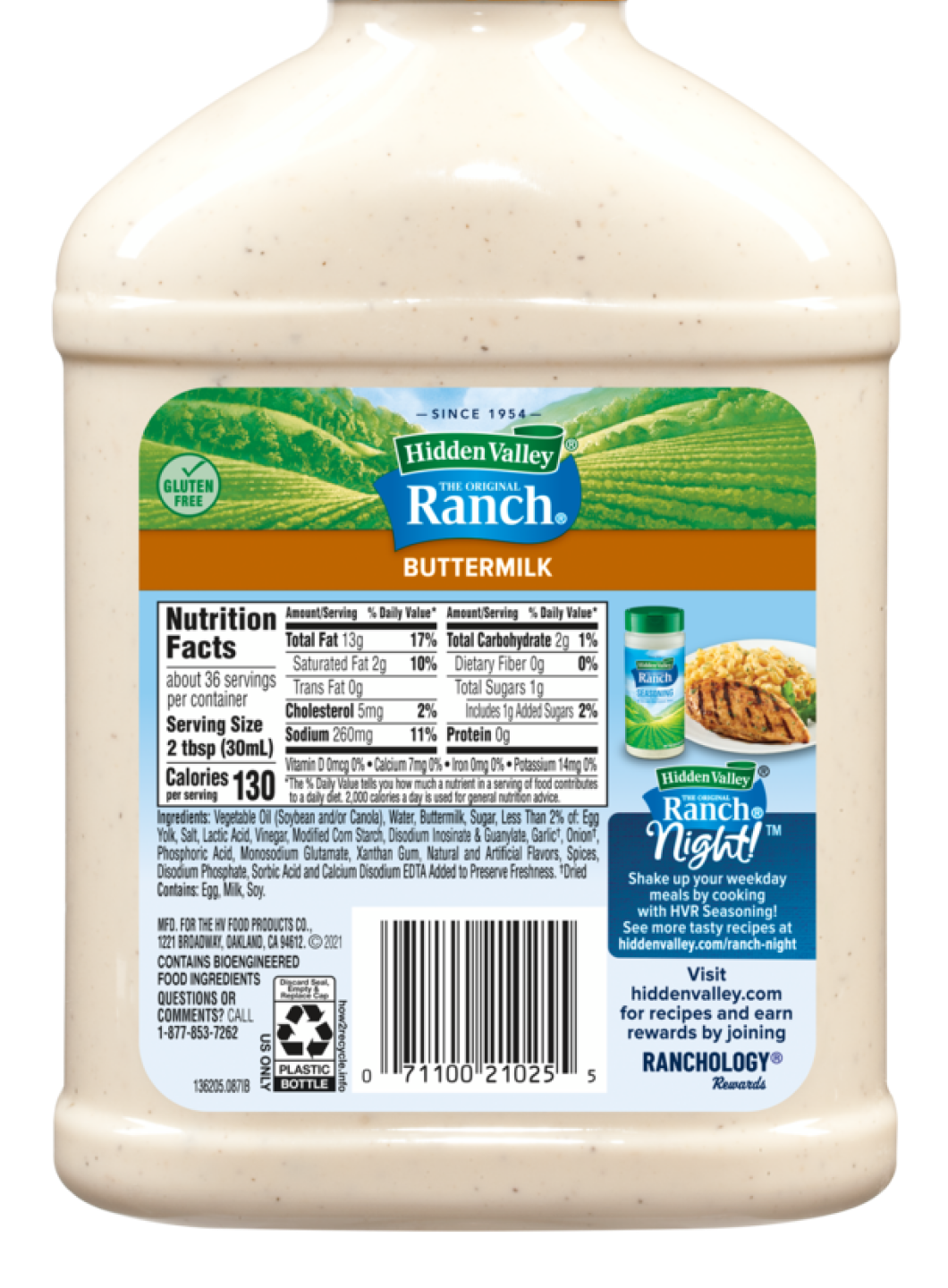 nutrition facts in ranch dressing Tessemae's Organic Avocado Ranch Dressing main image 1