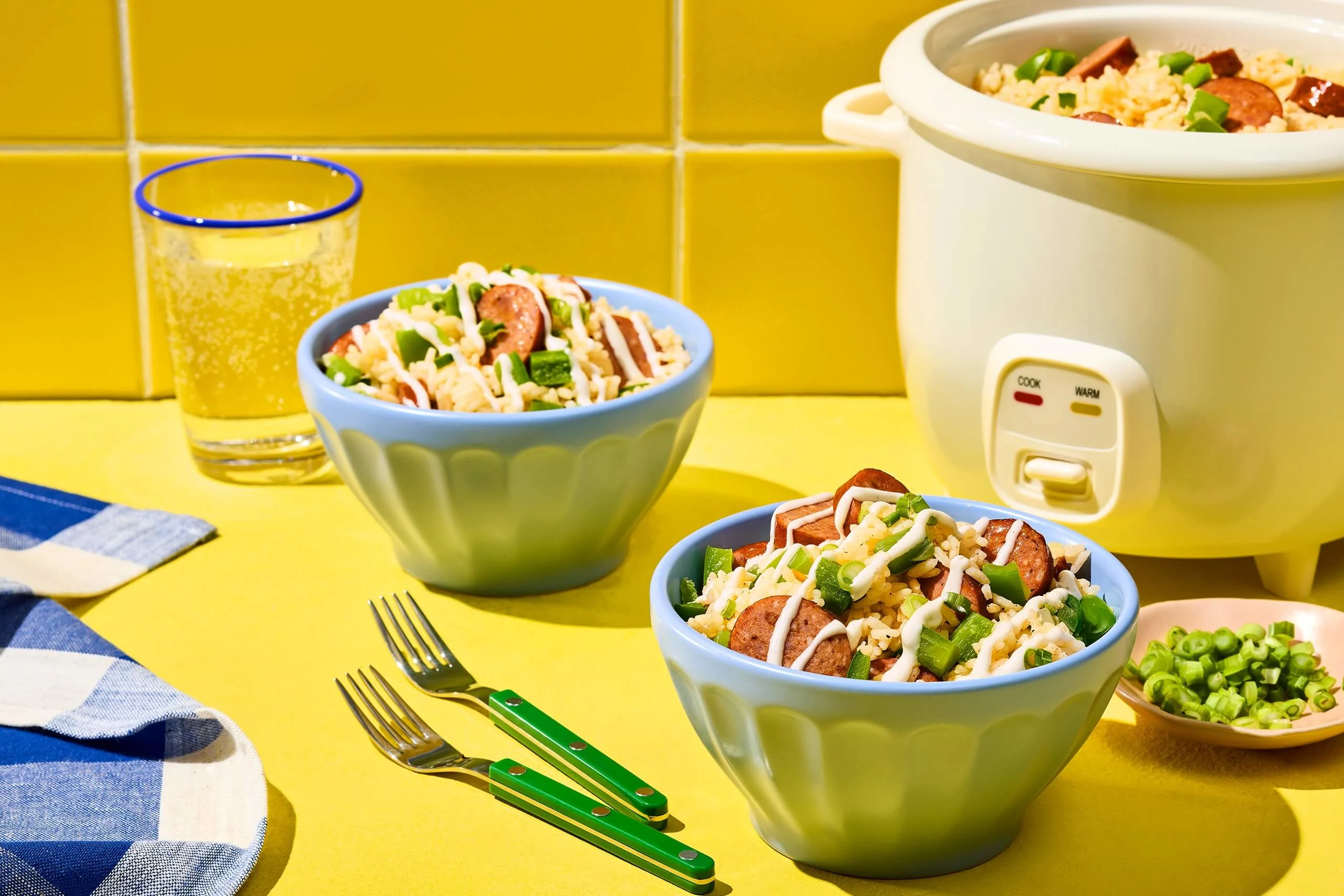 Rice Cooker Smoked Sausage and Ranch Rice