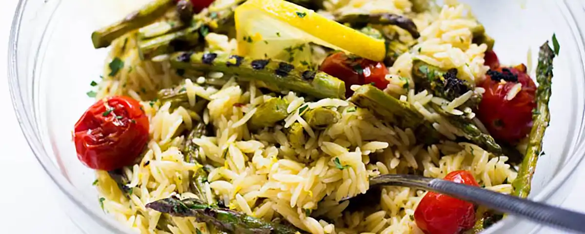 Zesty Asparagus and Tomato Orzo