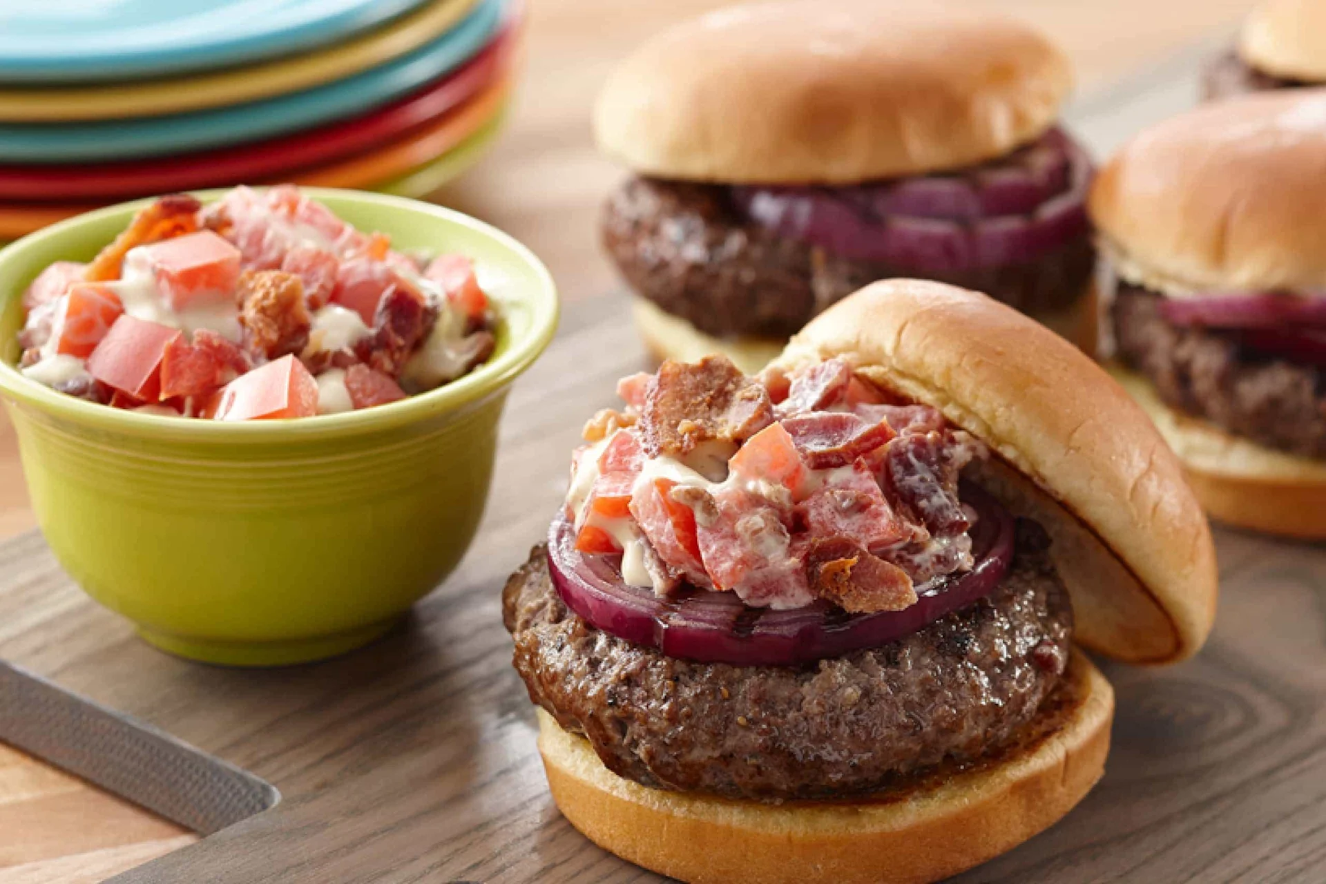 Burger with Bacon Avocado Ranch Salsa