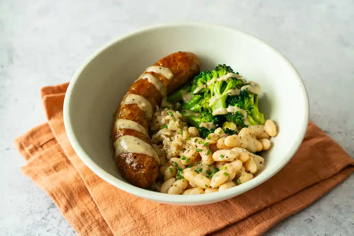 Spicy Sausage Broccoli & White Bean Rice Bowls image