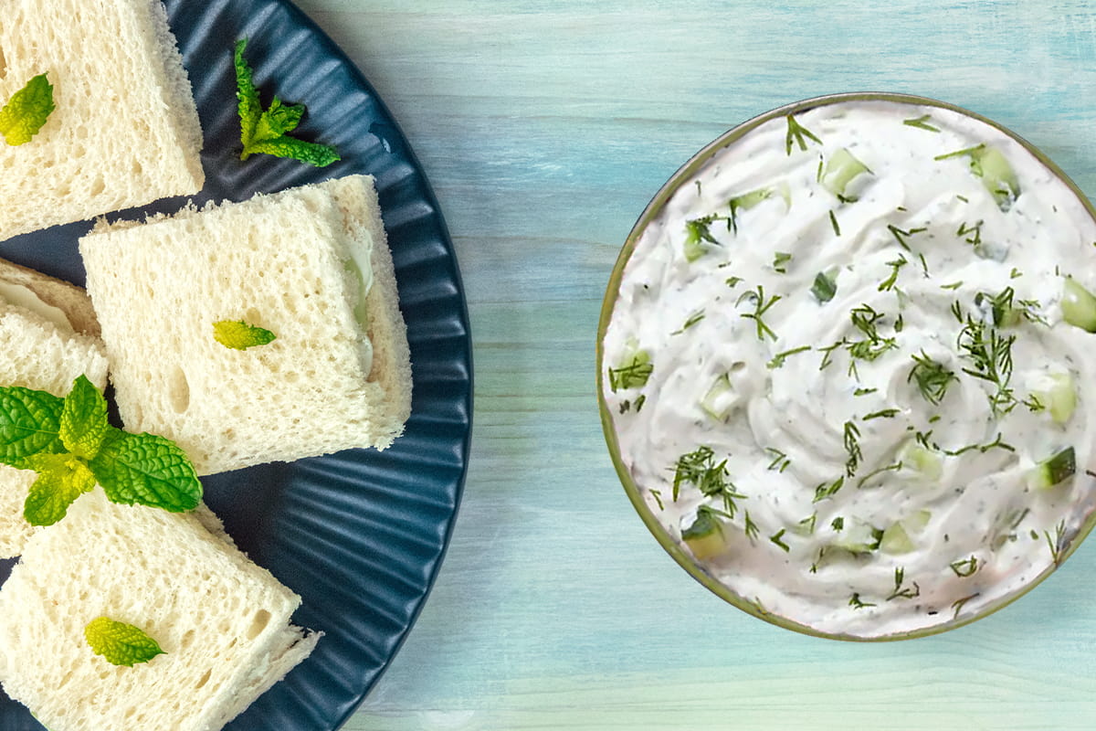 cucumber sandwiches cream cheese ranch dressing mix Ranch Cucumber Tea Sandwich Dip