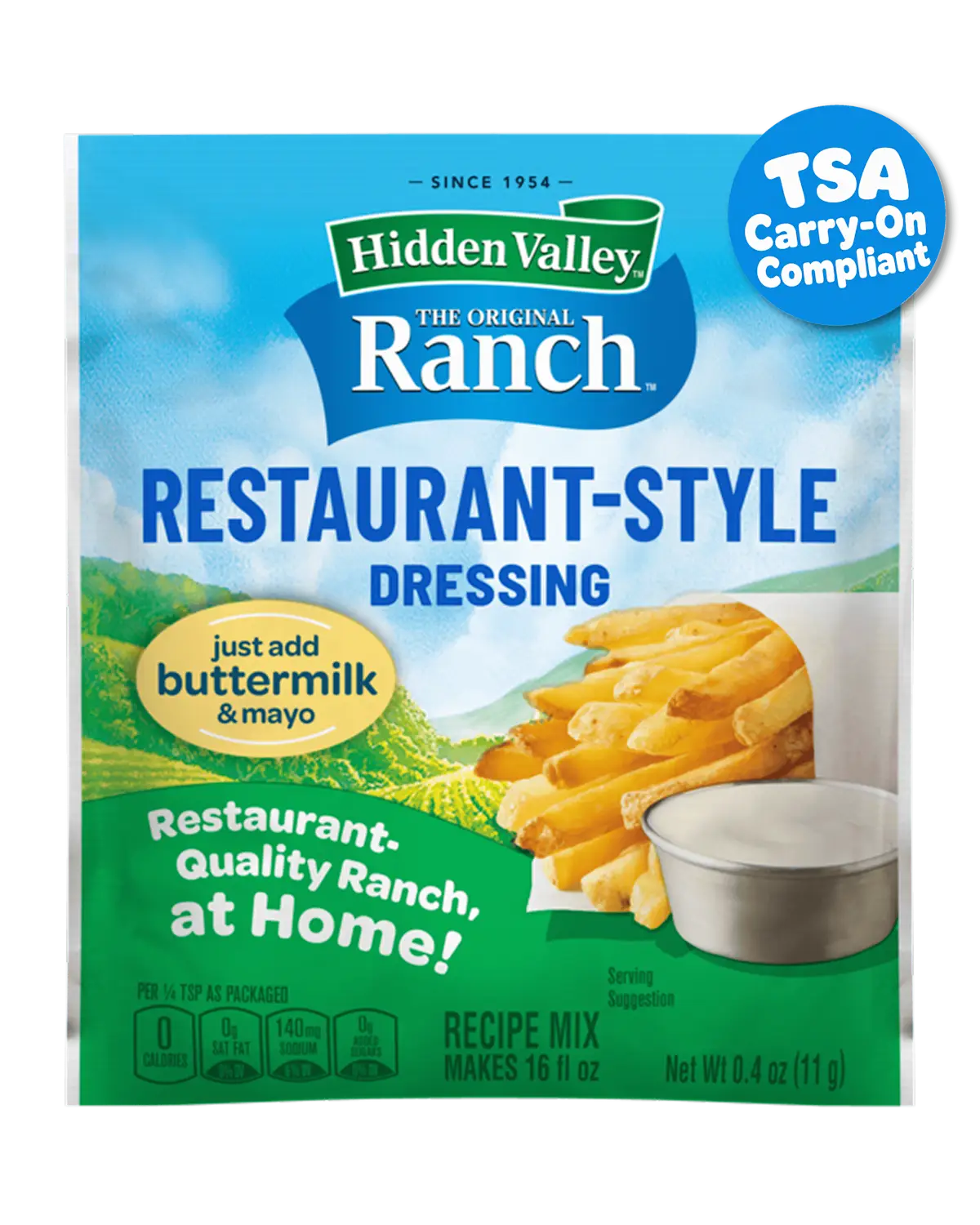 Hidden Valley™ 

Ranch Restaurant-Style 

Dressing & Recipe Mix image image