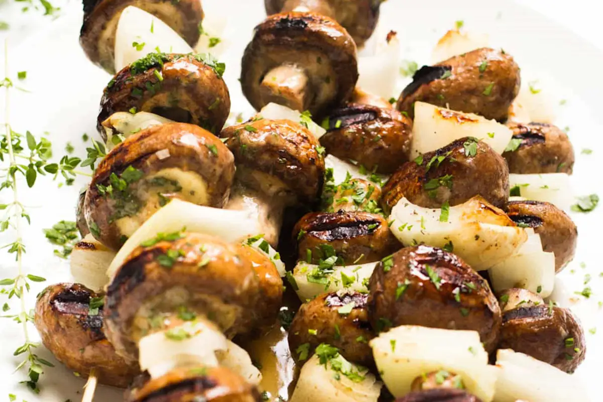 Ranch and Garlic Mushroom Kabobs