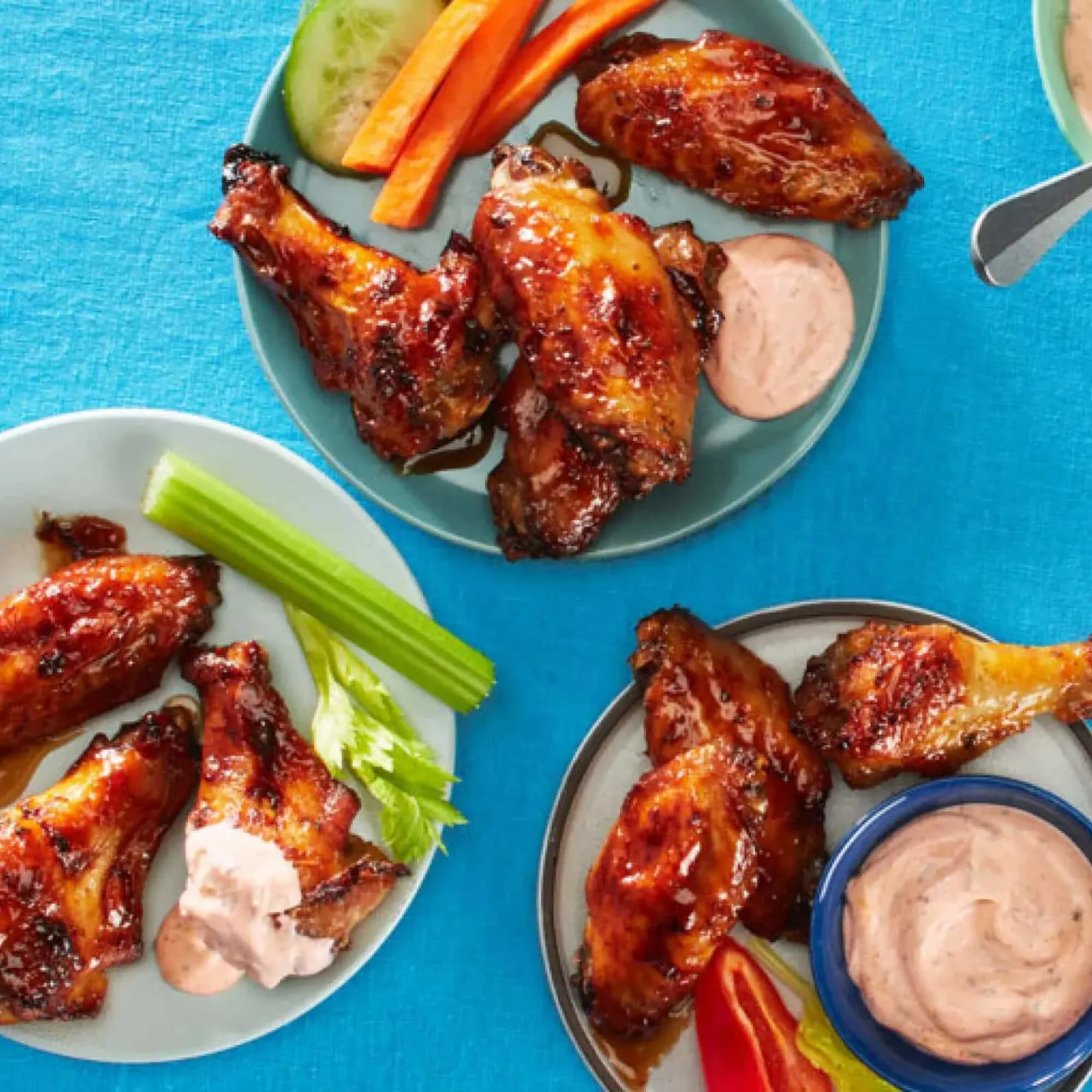 chicken wings on a blue background