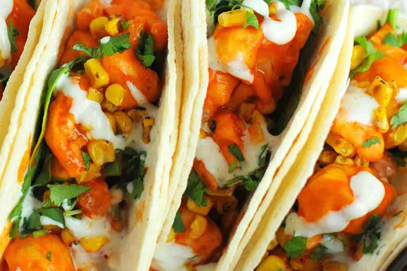 Buffalo Ranch Spicy Cauliflower Tacos