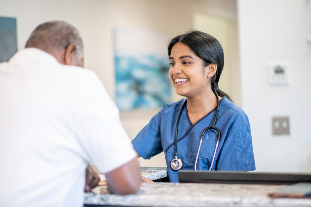 Doctor talking to patient