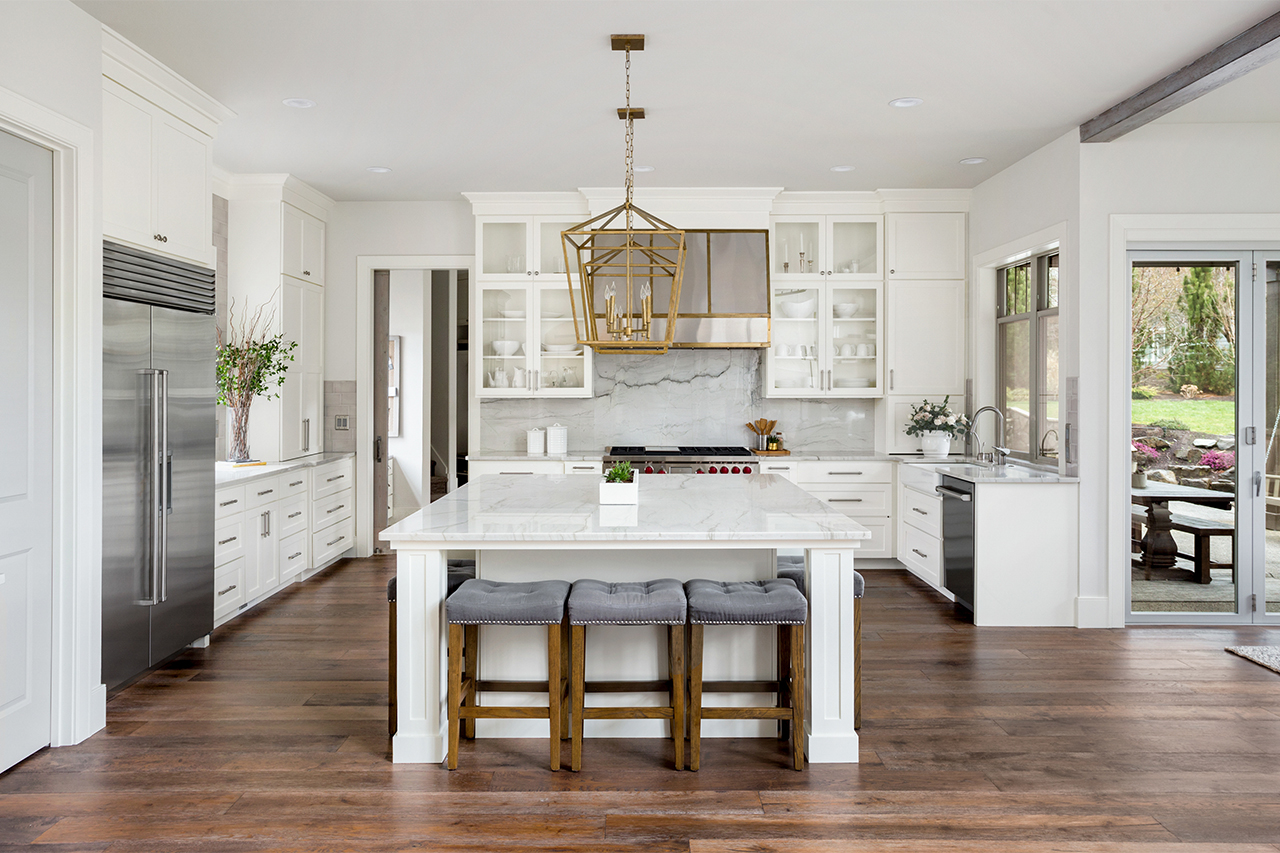 WHITE OPEN CONCEPT REMODELED KITCHEN