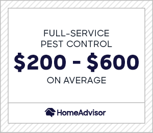 full service pest control costs $200 to $600 on average