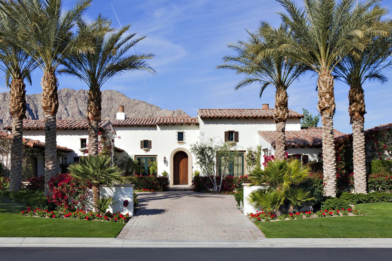 How Much Does It Cost To Build A House California Builders Villa   House Exterior California Palm Trees 