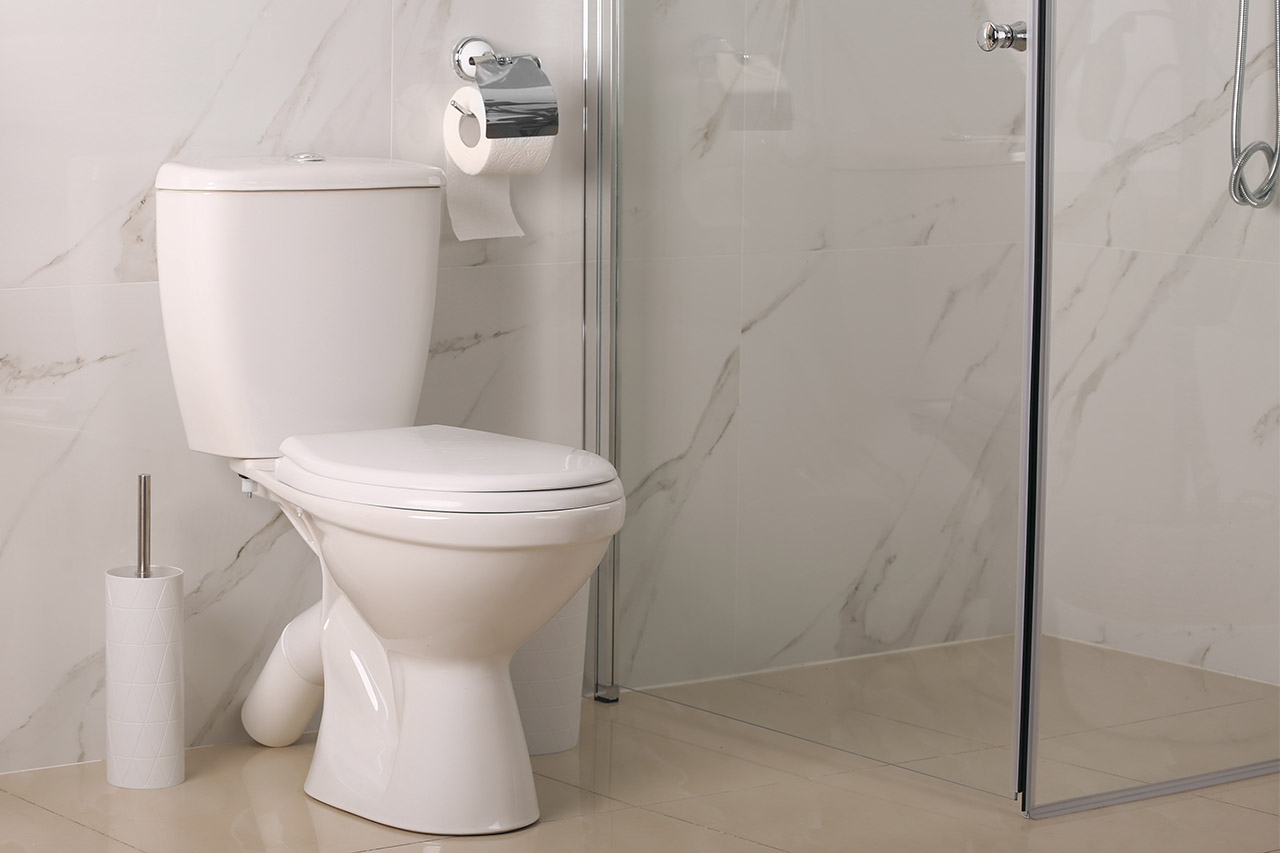 A stylish toilet in bathroom