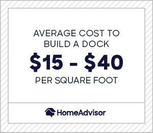 the average cost to build a dock is $15 to $40 per square foot.