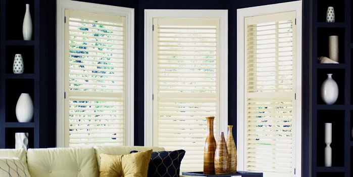 plantation shutters in living room Knoxville, TN