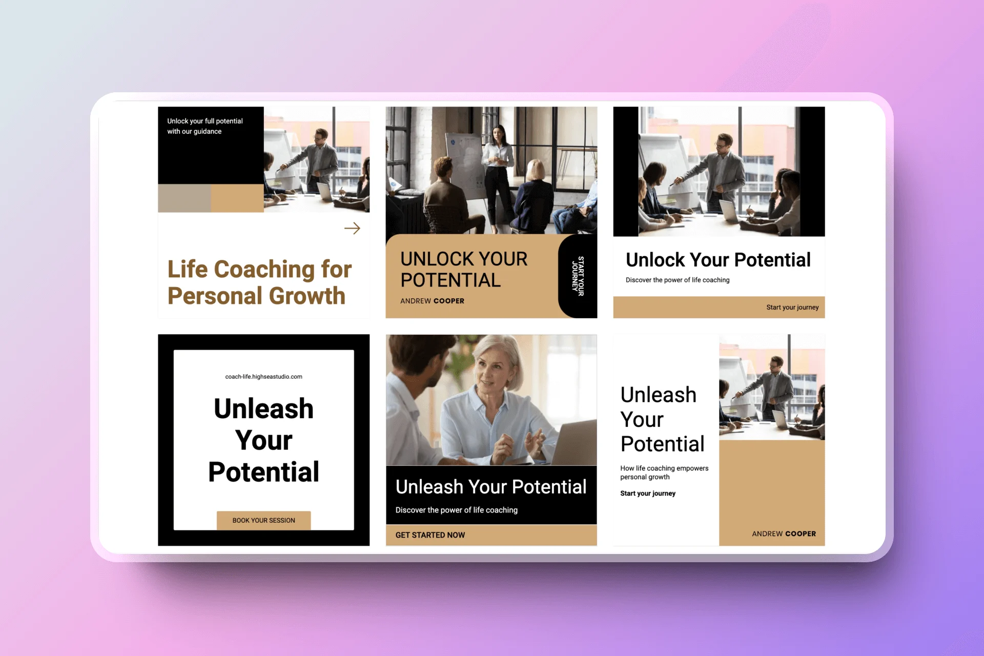 designstripe provides a wide range of smart templates that you can fully customize to align with your brand in just a few clicks.