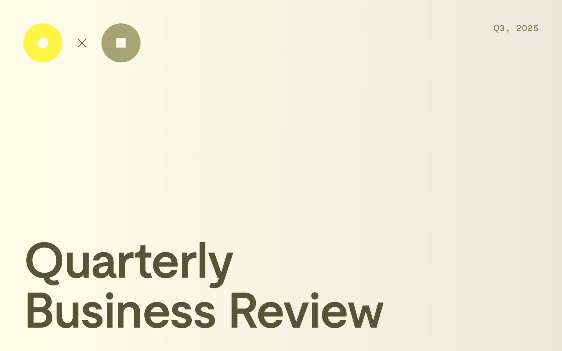 Visual product templates: quarterly business review presentation template for success teams