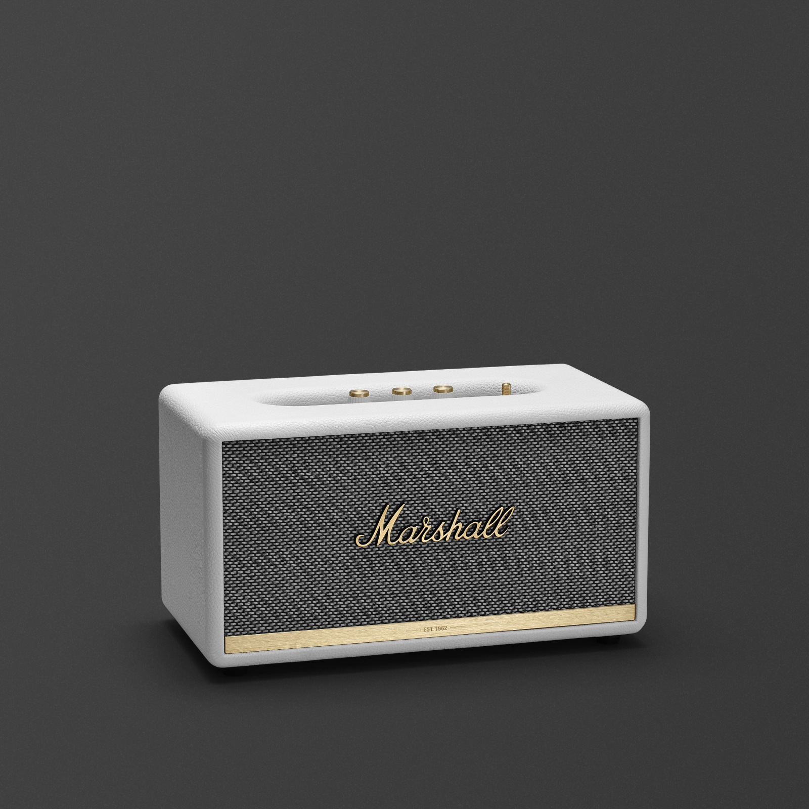 Enceinte Marshall Stanmore II Bluetooth en blanc.