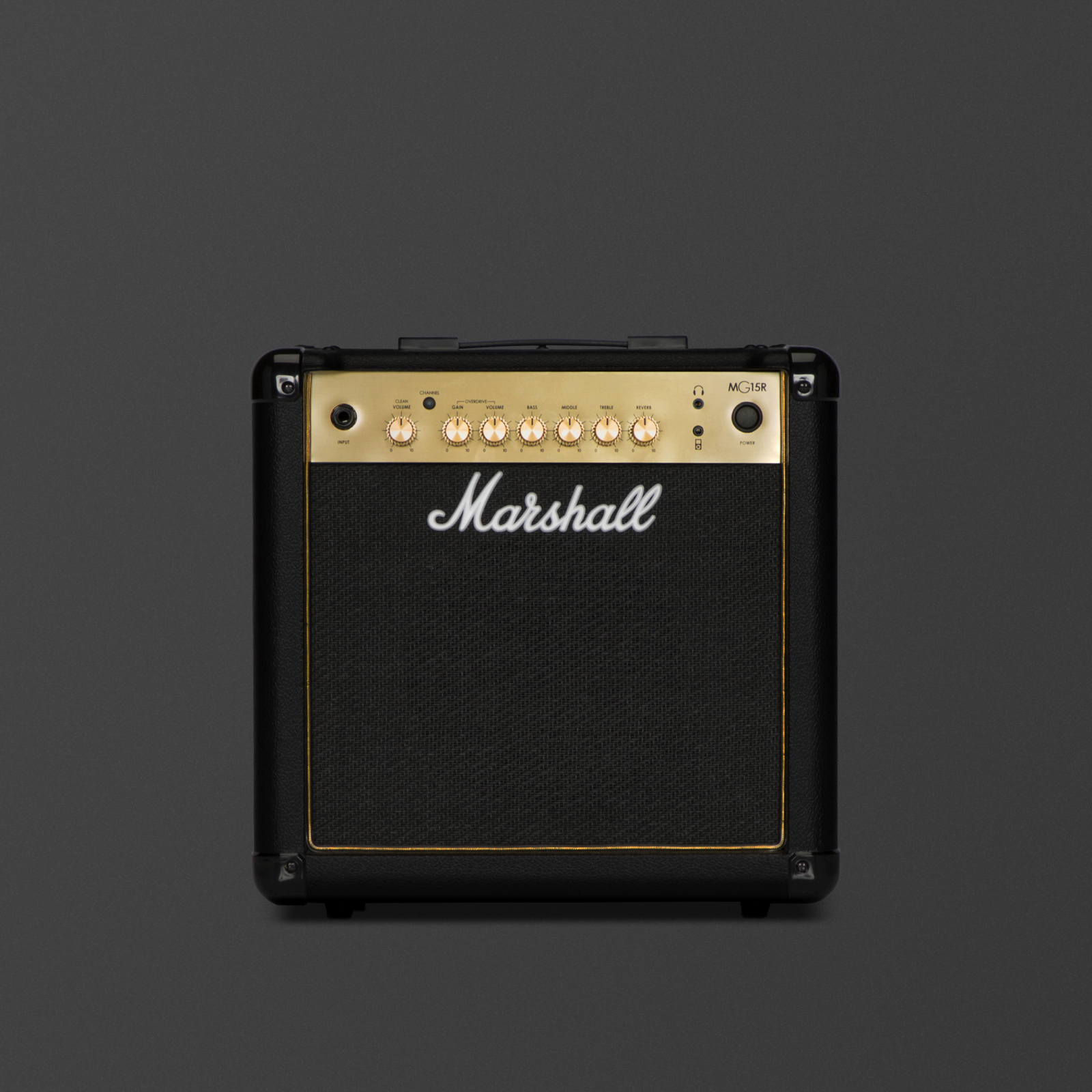 Image de face du Marshall MG15GR Combo.