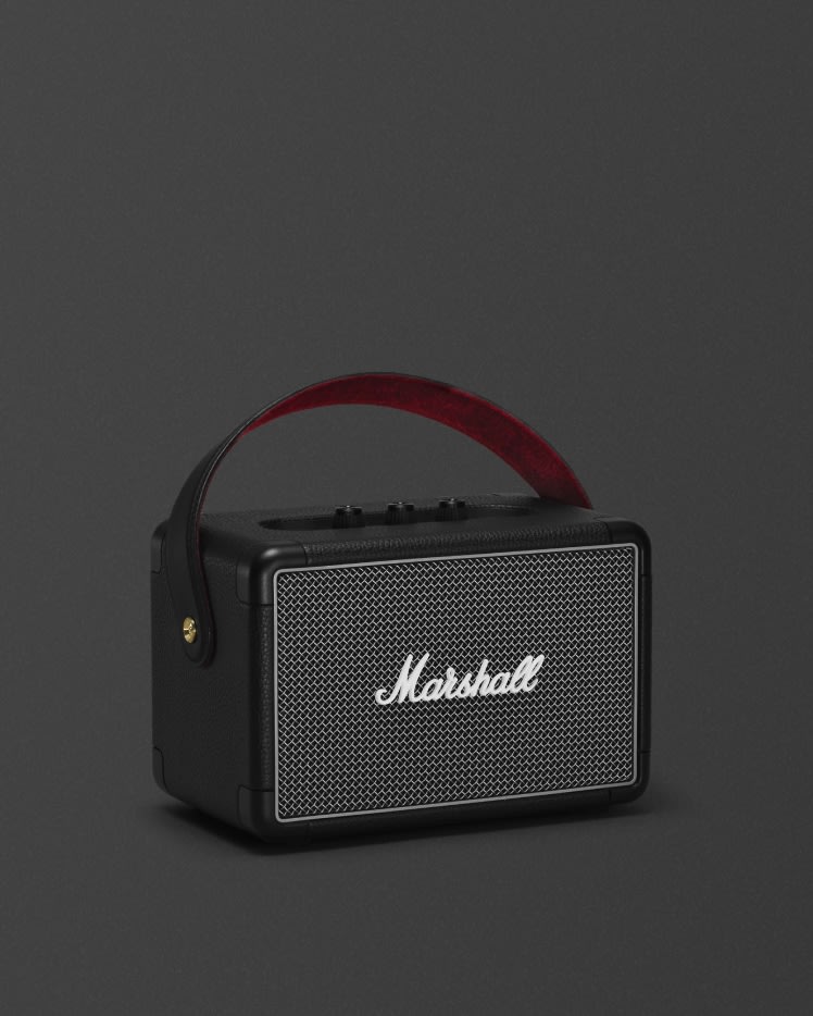 Marshall Kilburn II Black portable bluetooth speaker.