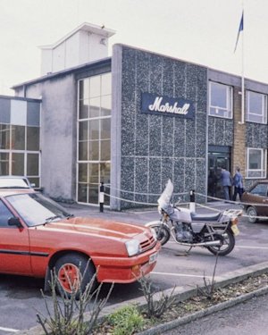 The outside of the Marshall factory in the late eighties