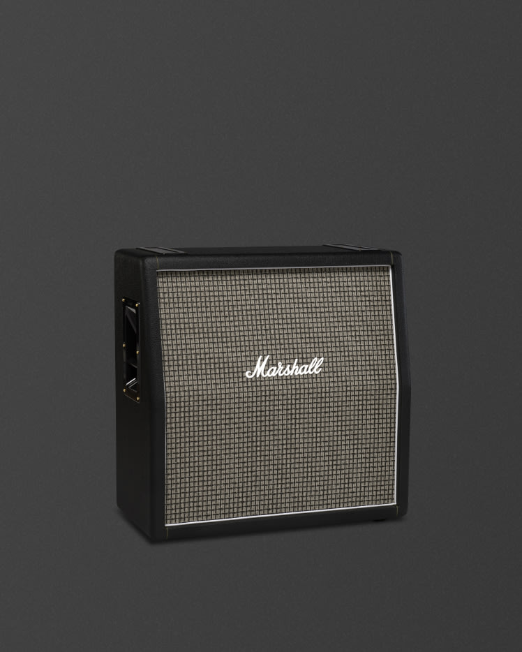 Marshall's 1960AX black cabinet in a retro style.