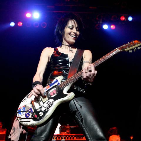 Joan Jett performing live on stage