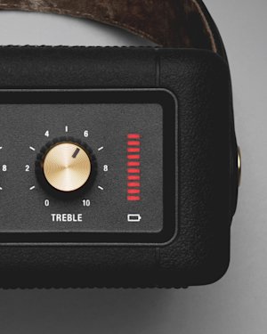 The battery level indicator on top of the Stockwell II speaker.