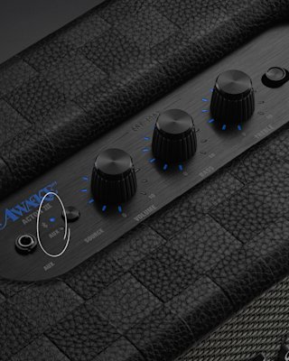 Close-up of the limited edition Marshall Acton III Awake NY home speaker.