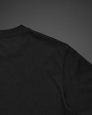 Close-Up of the Standard Issue Script T-Shirt arm in Black